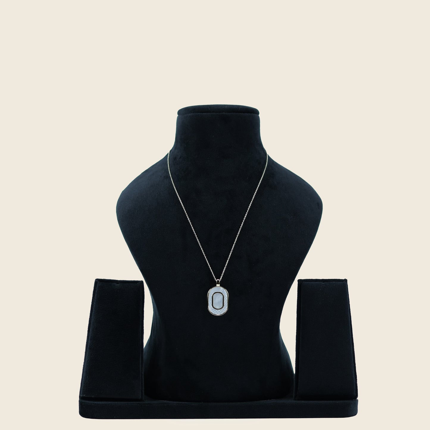Aanura Mother of Pearl Oval Pendant in 925 Silver
