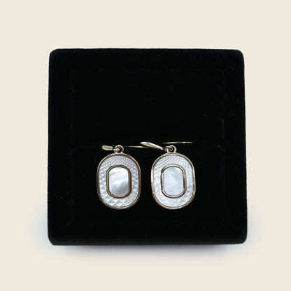 Aanura Mother of Pearl Drop Earrings in 925 Silver