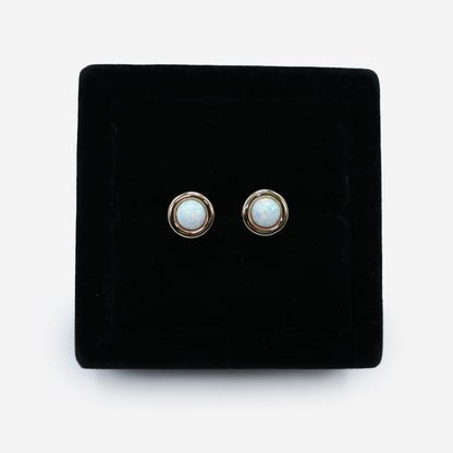 Aanura Opal Glow Stud Earrings in 925 Silver