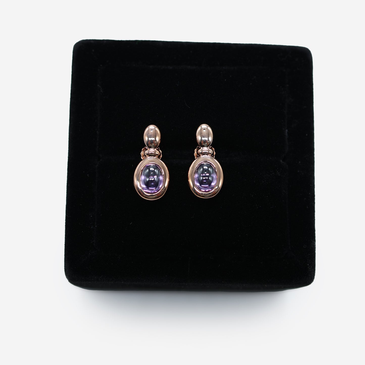 Aanura Oval Gemstone Drop Earrings in 18K Gold Plated 925 Silver