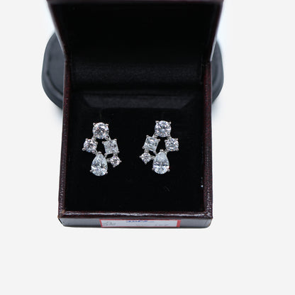 Aanura Multi-Stone Cluster Earrings in 925 Silver