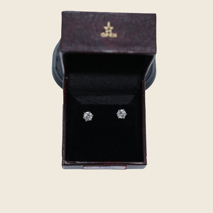 Aanura Petite Round Solitaire Earrings in 925 Silver