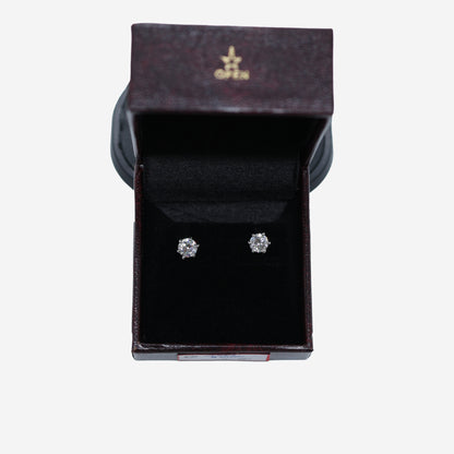 Aanura Petite Round Solitaire Earrings in 925 Silver