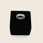 Aanura 925 Silver Emerald-Cut Eternity Band