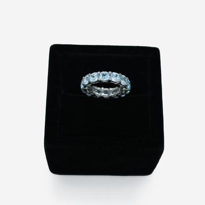 Aanura Cushion-Cut Eternity Band in 925 Silver
