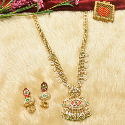 Aanura Antique Rani Haar with Kundan & Pearl Pendant