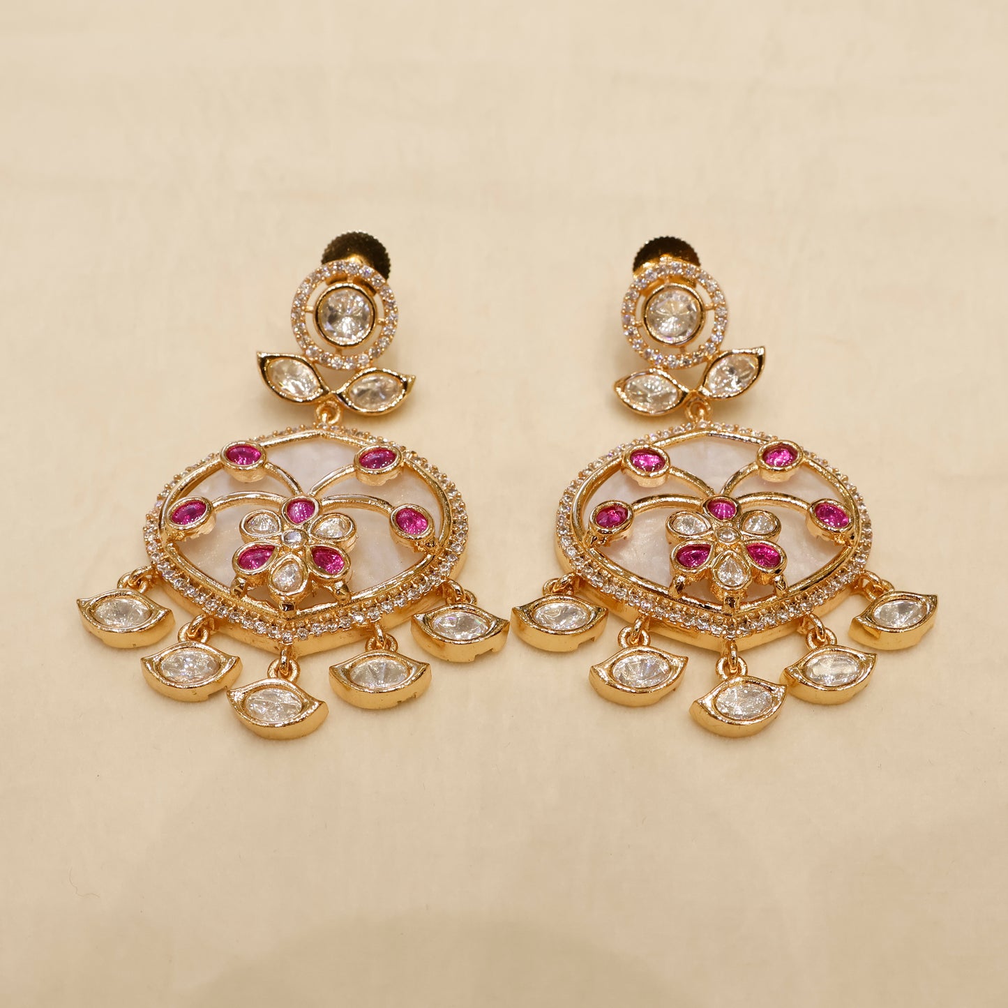 Aanura Green Meenakari Kundan Pendant Necklace Set