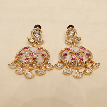 Aanura Green Meenakari Kundan Pendant Necklace Set