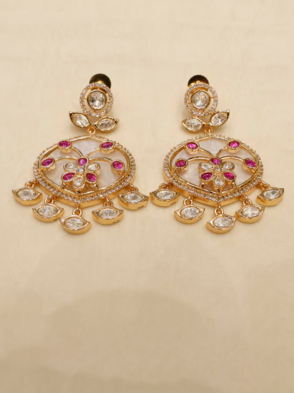 Aanura Green Meenakari Kundan Pendant Necklace Set