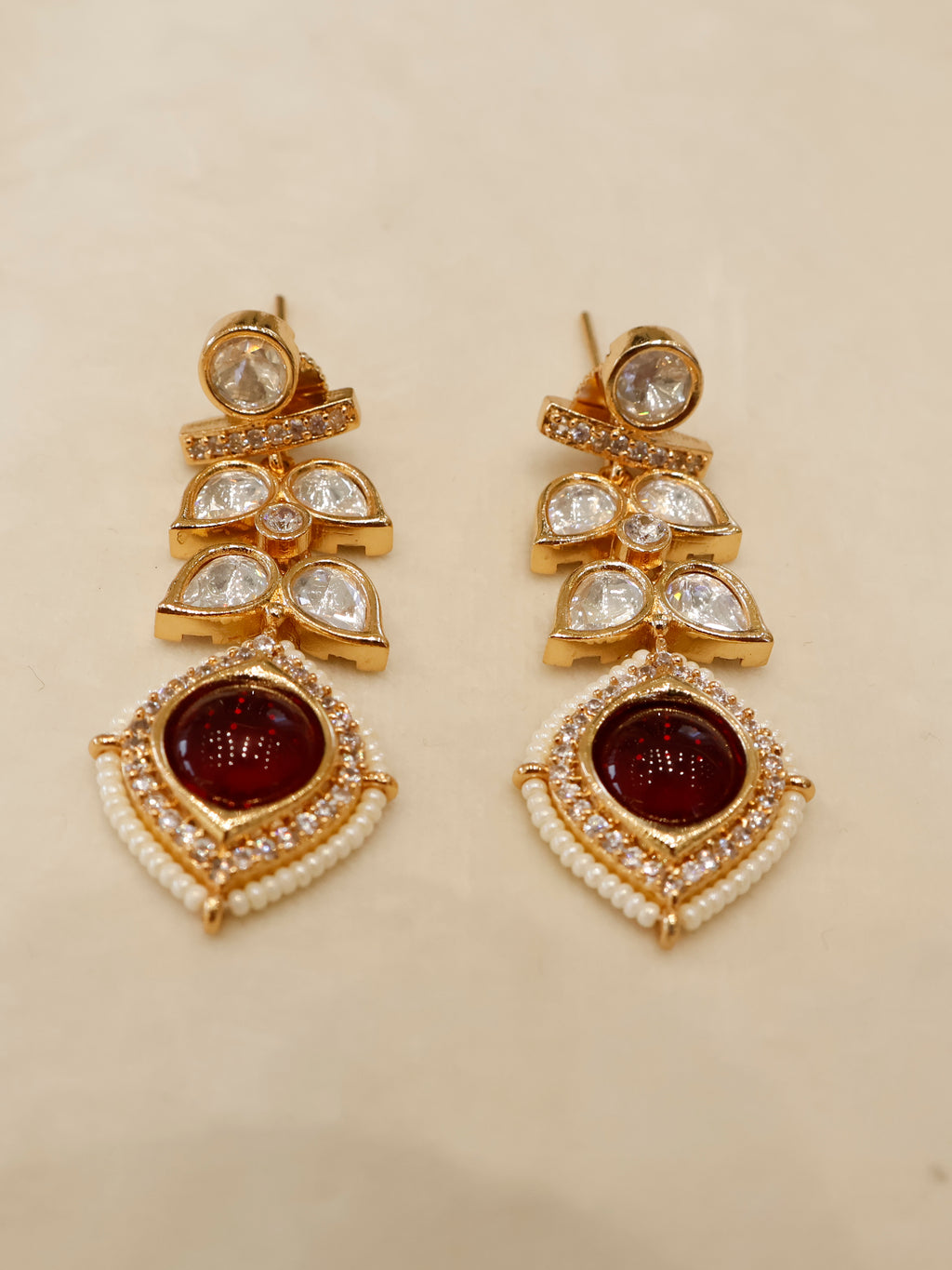 Aanura Peacock Green Kundan Necklace & Earrings Set