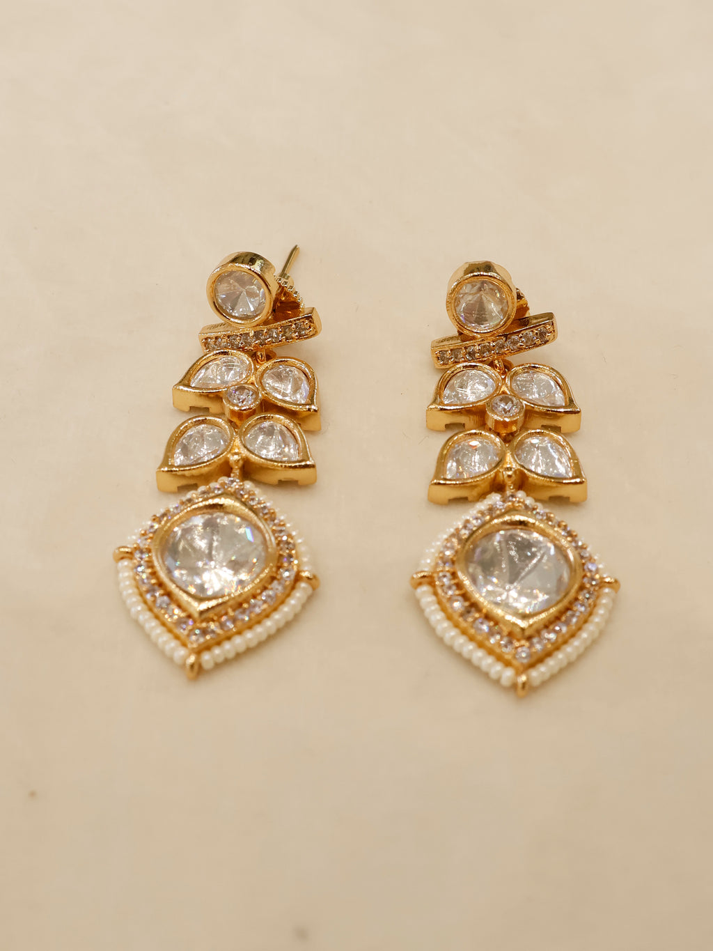 Aanura Peacock Green Kundan Necklace & Earrings Set