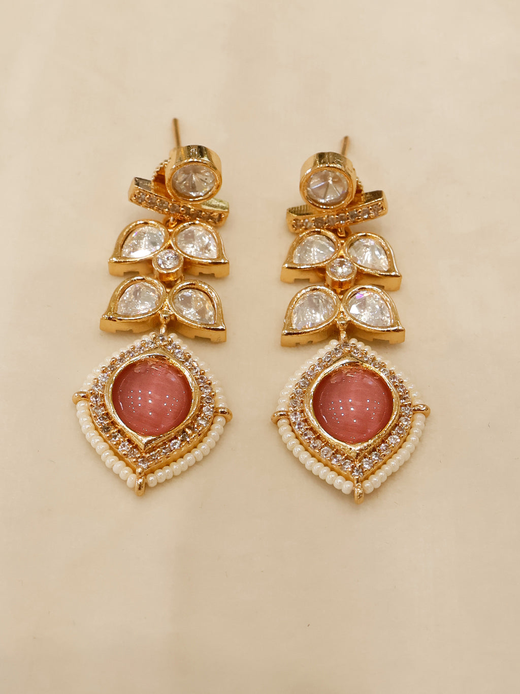 Aanura Peacock Green Kundan Necklace & Earrings Set