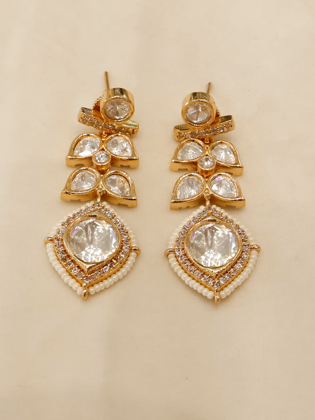 Aanura Peacock Green Kundan Necklace & Earrings Set