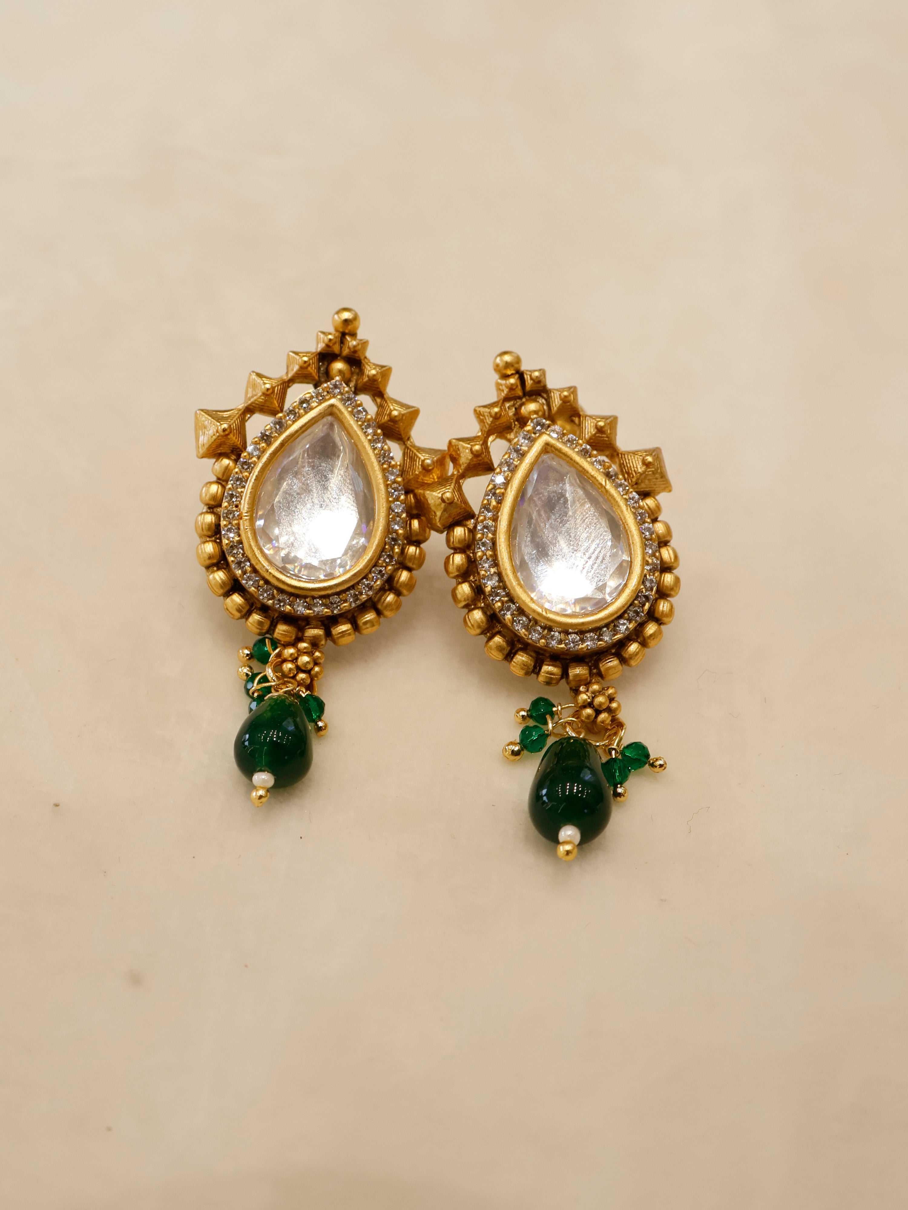 Aanura Antique Pearl Drop Kundan Choker Necklace Set