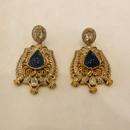 Aanura Antique Bridal Necklace with Ruby Red Stones