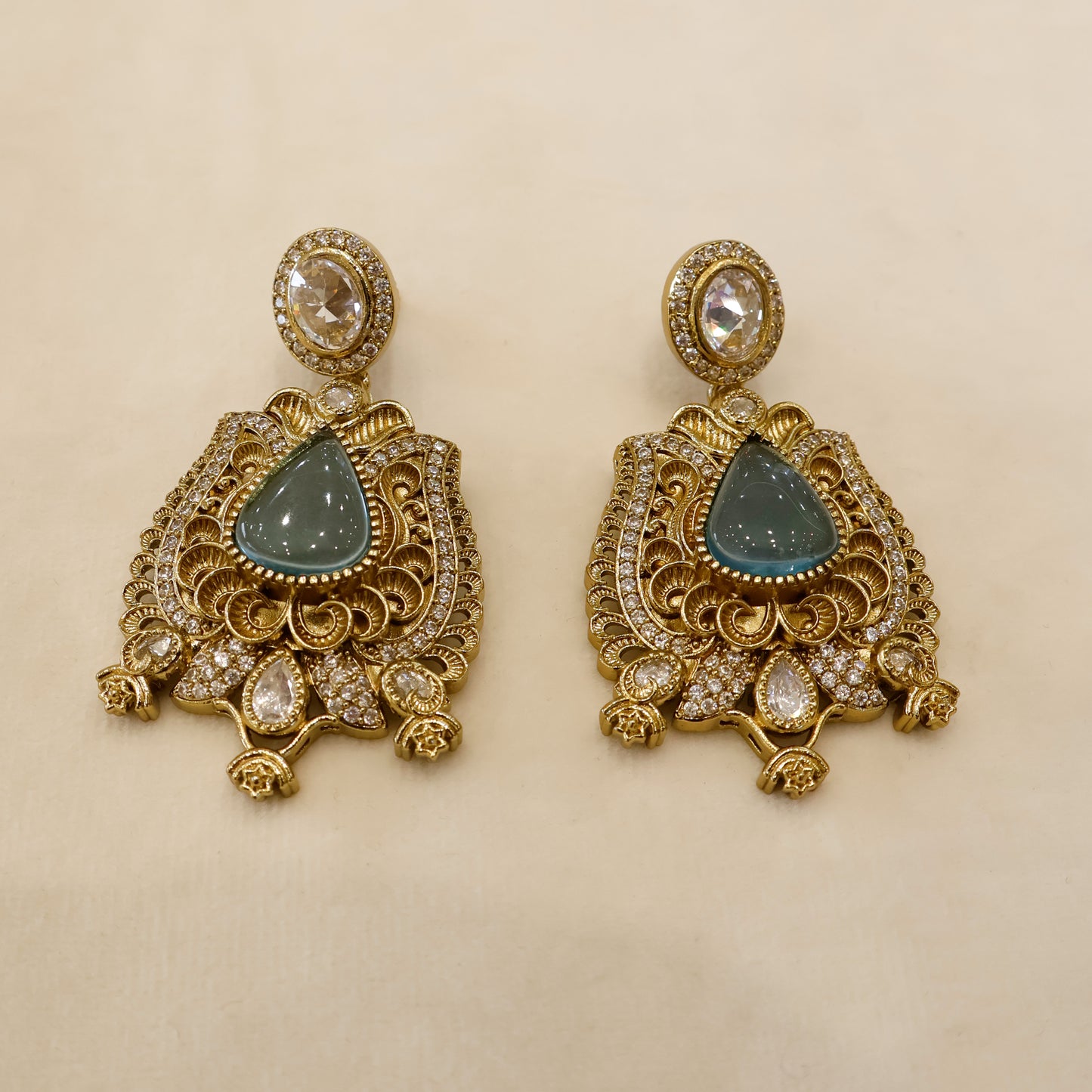 Aanura Antique Bridal Necklace with Ruby Red Stones