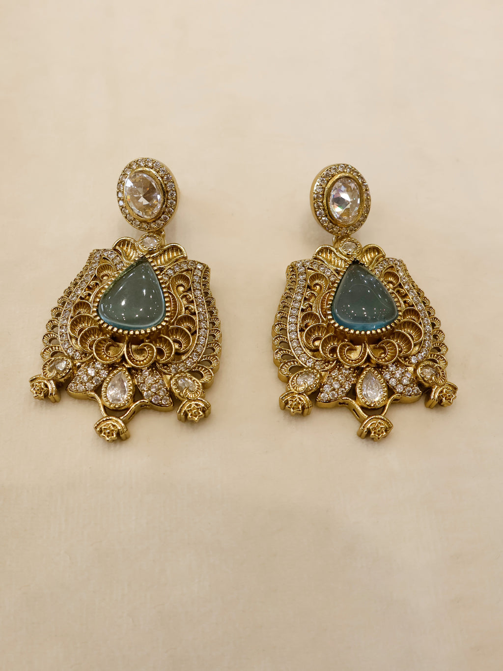 Aanura Antique Bridal Necklace with Ruby Red Stones
