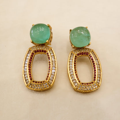 Aanura Gold-Plated Purple Stone Necklace Set