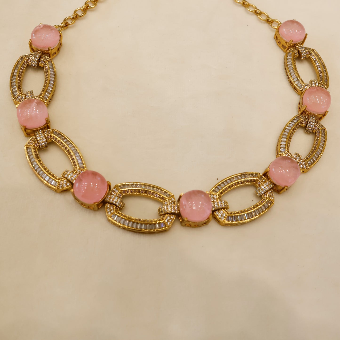 Aanura Gold-Plated Purple Stone Necklace Set