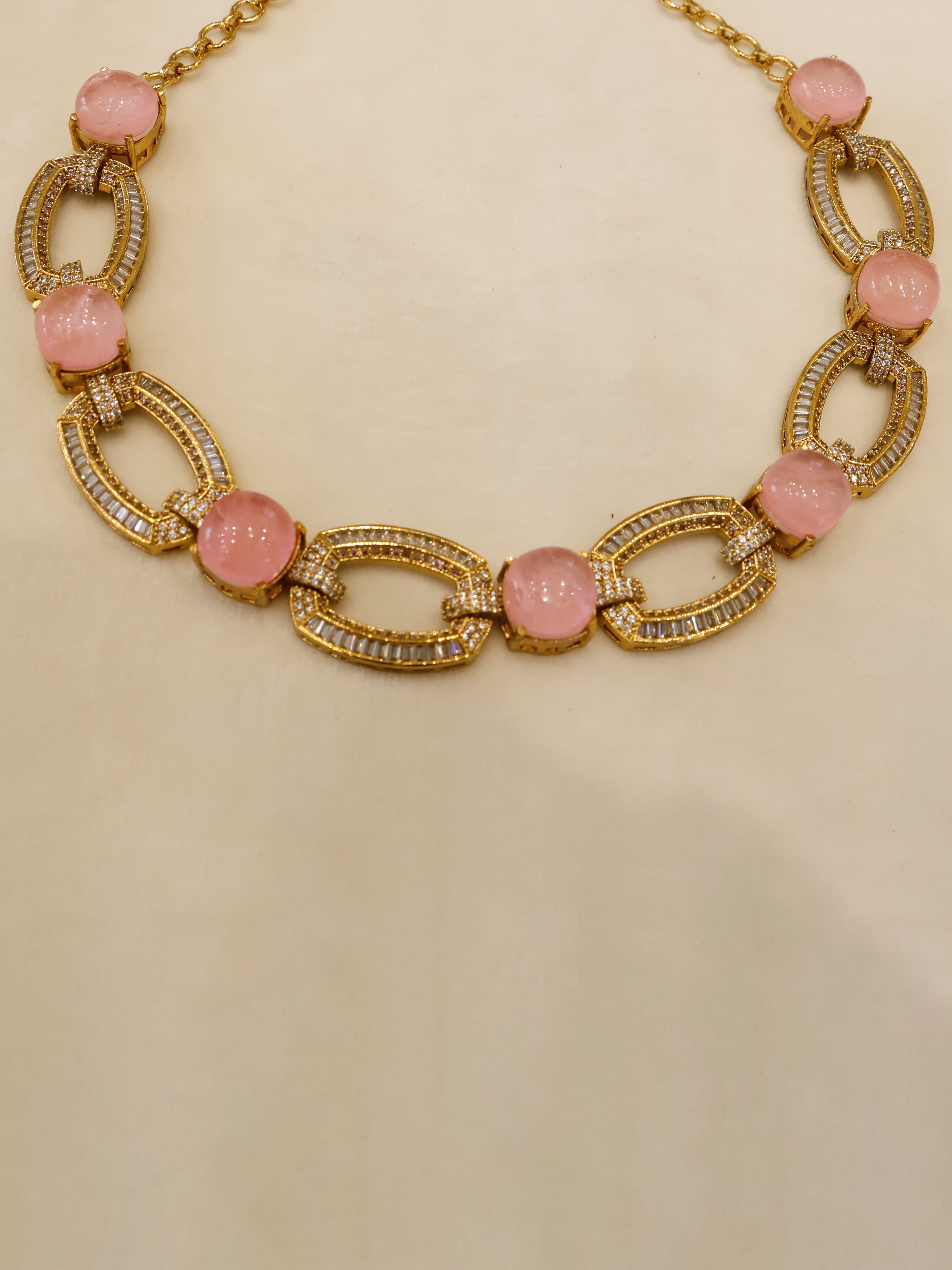 Aanura Gold-Plated Purple Stone Necklace Set