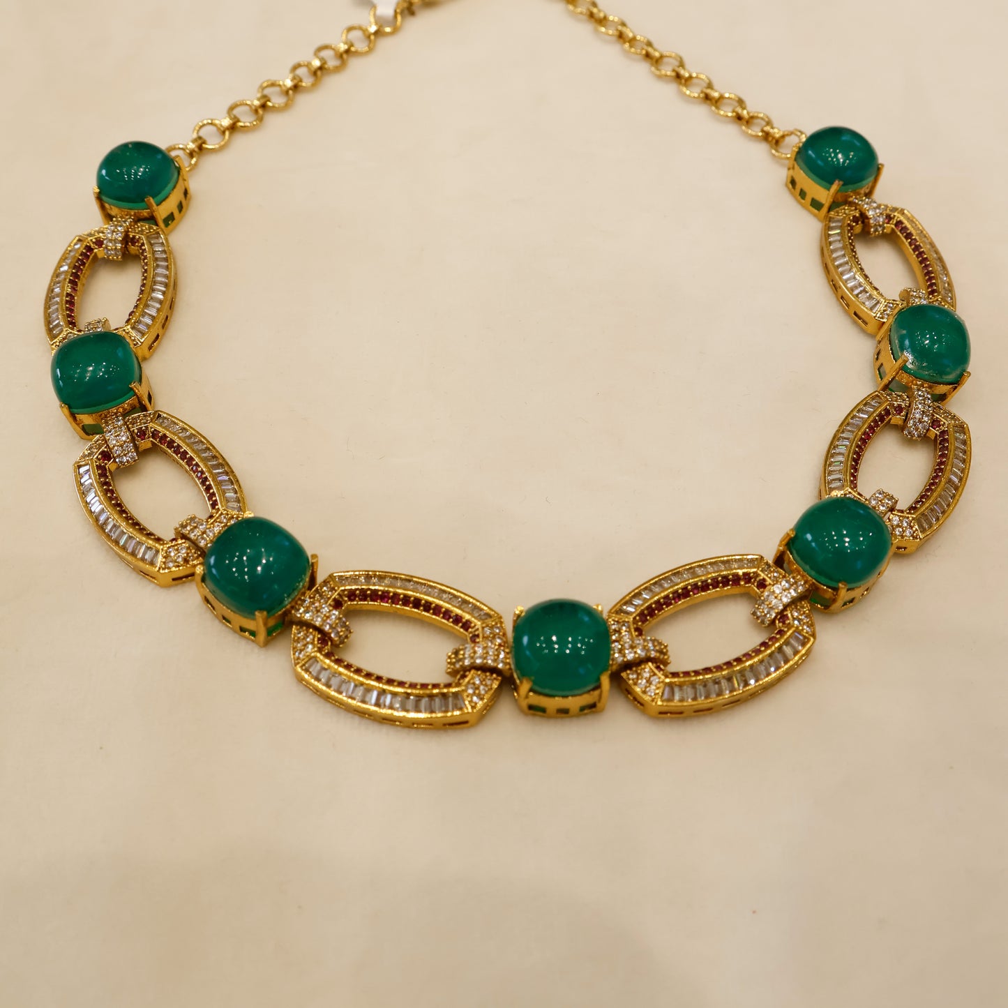 Aanura Gold-Plated Purple Stone Necklace Set