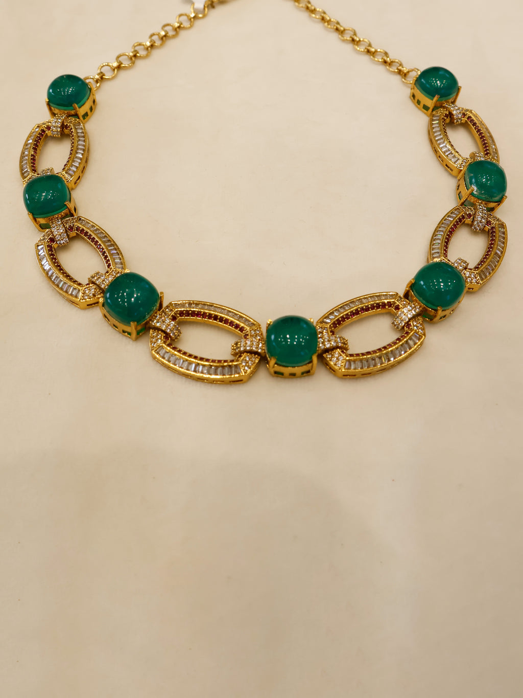 Aanura Gold-Plated Purple Stone Necklace Set