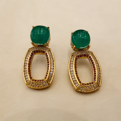 Aanura Gold-Plated Purple Stone Necklace Set