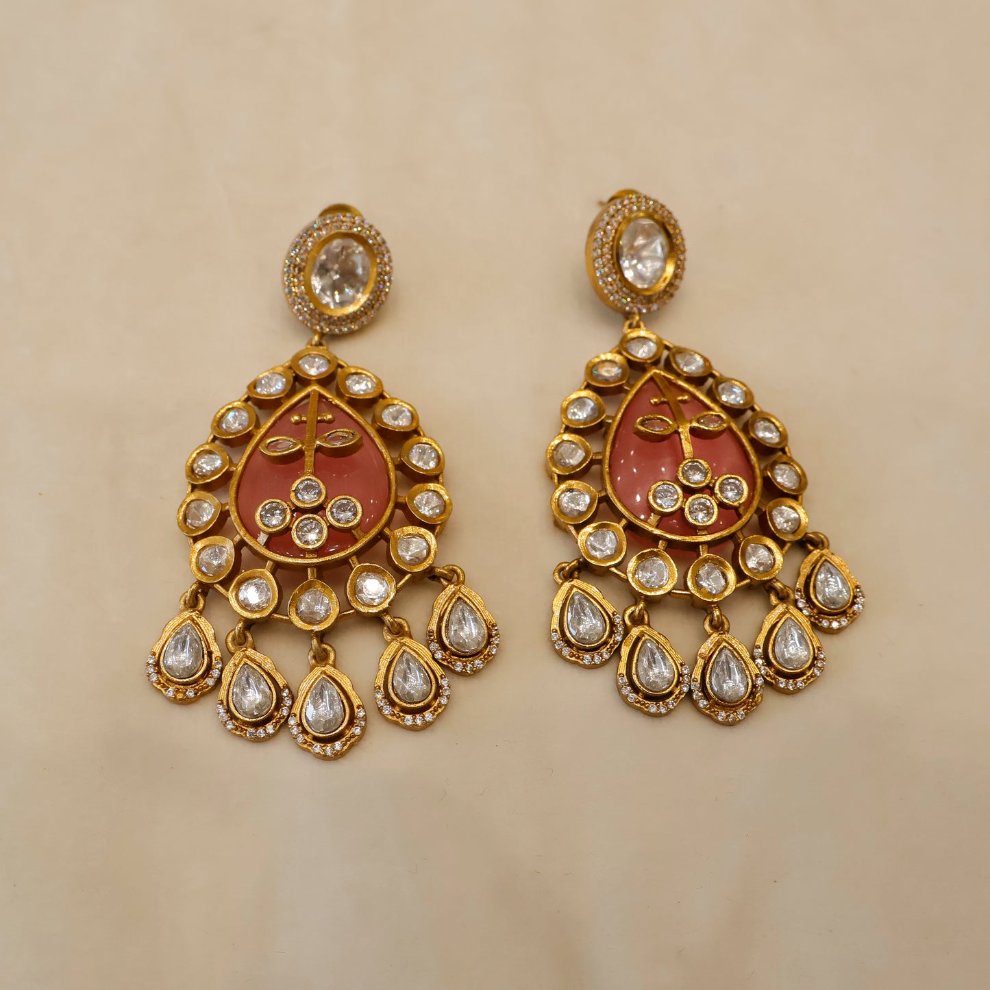 Aanura Green Kundan Pendant Necklace & Earrings Set