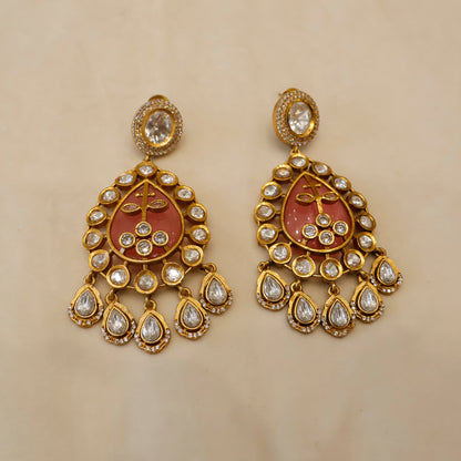 Aanura Green Kundan Pendant Necklace & Earrings Set