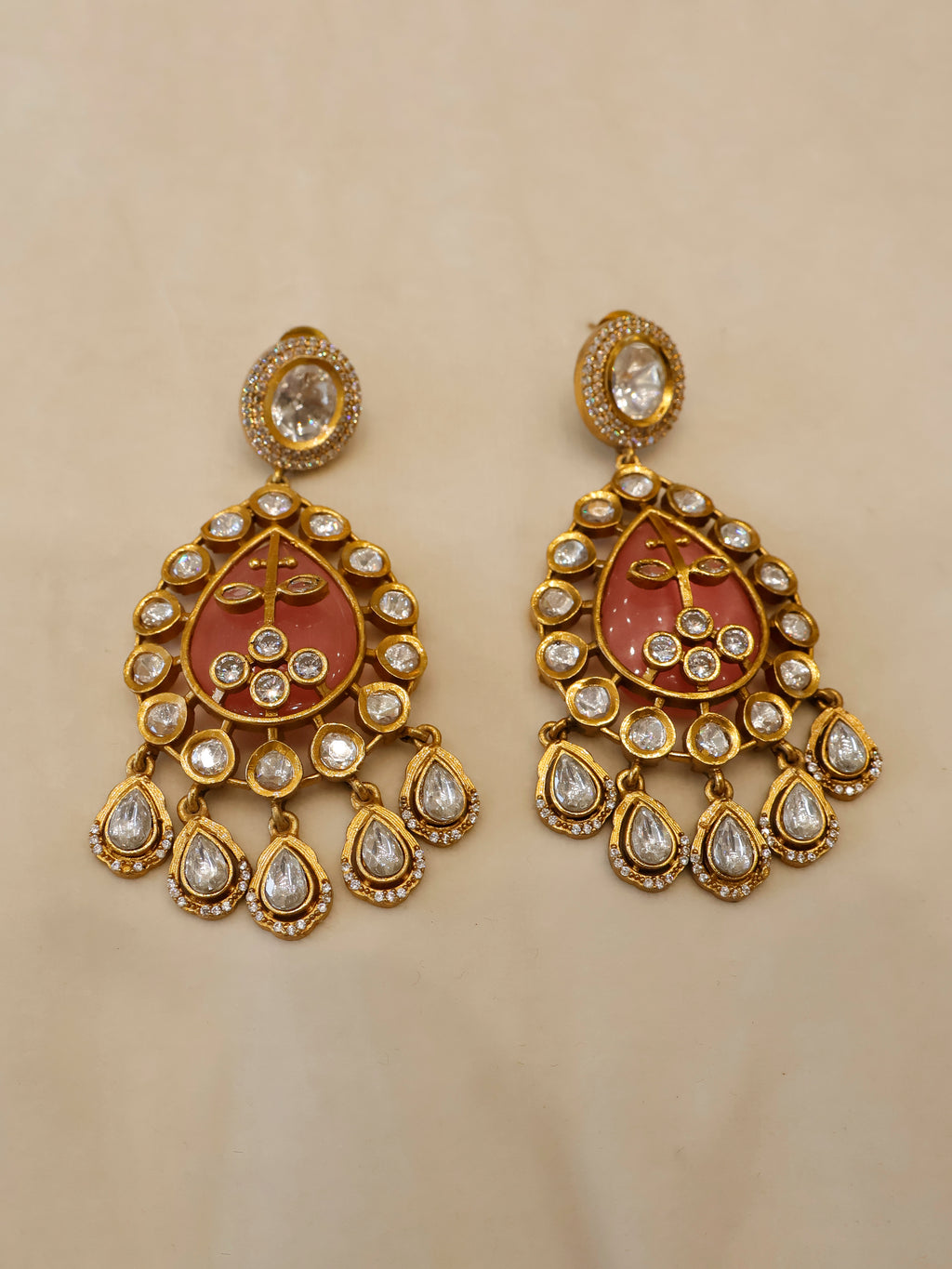Aanura Green Kundan Pendant Necklace & Earrings Set