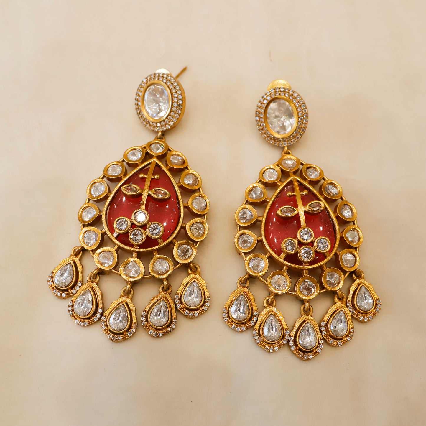 Aanura Green Kundan Pendant Necklace & Earrings Set