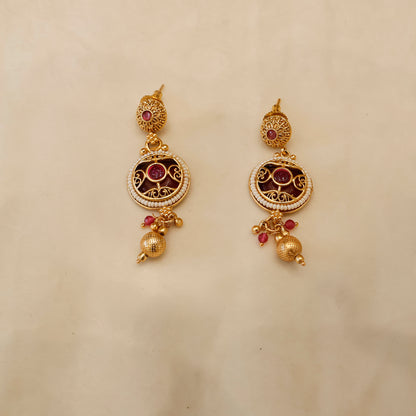 Aanura Gold-Plated Layered Necklace & Earrings Set