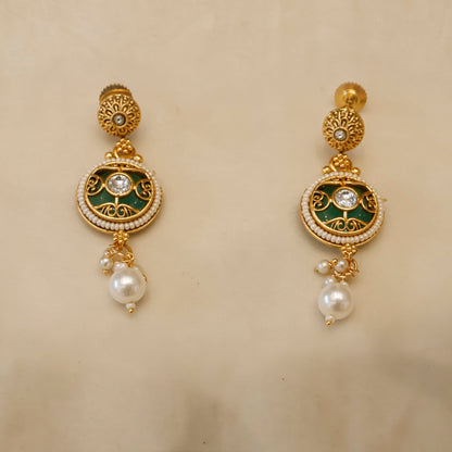 Aanura Gold-Plated Layered Necklace & Earrings Set