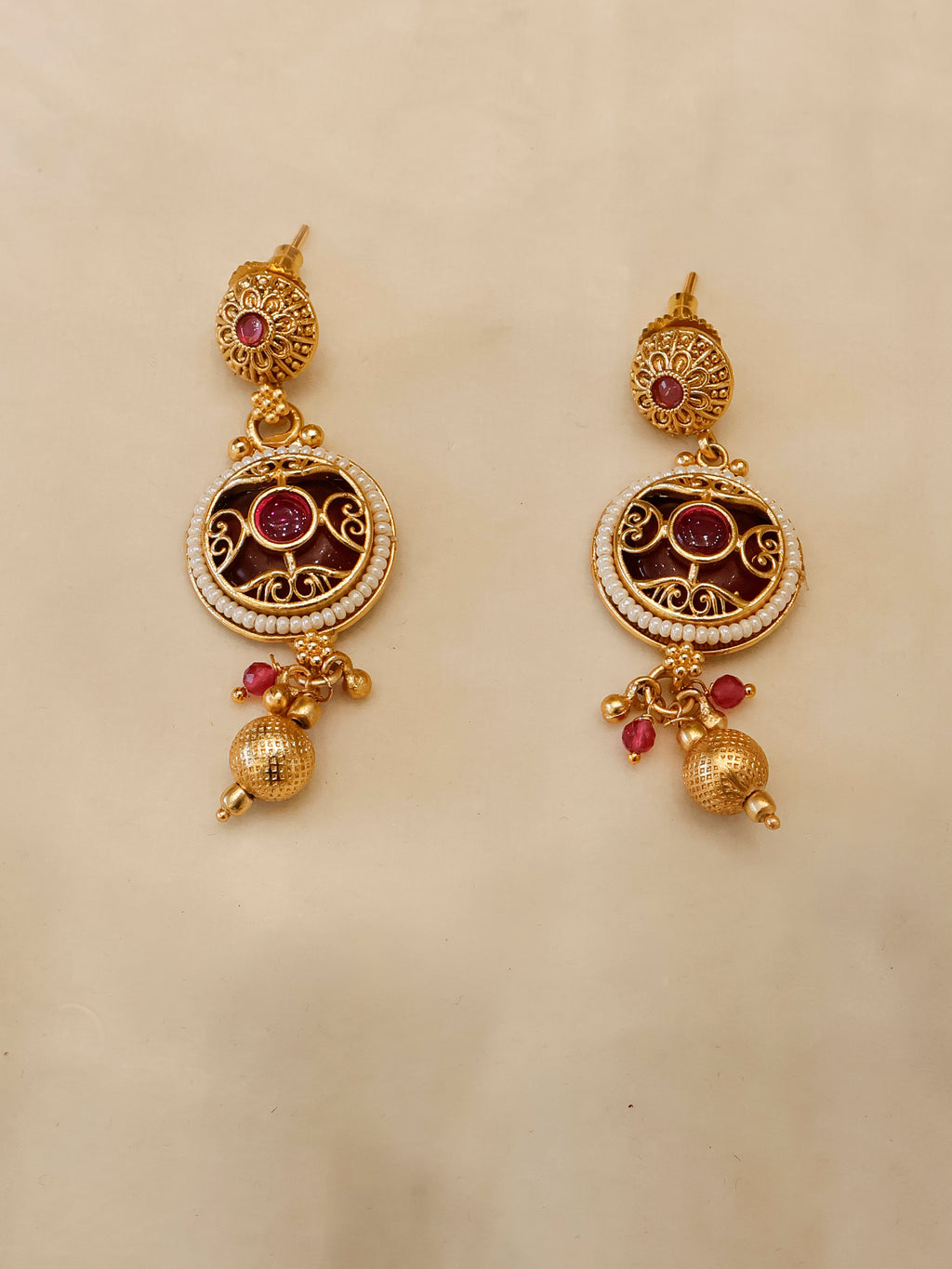 Aanura Gold-Plated Layered Necklace & Earrings Set