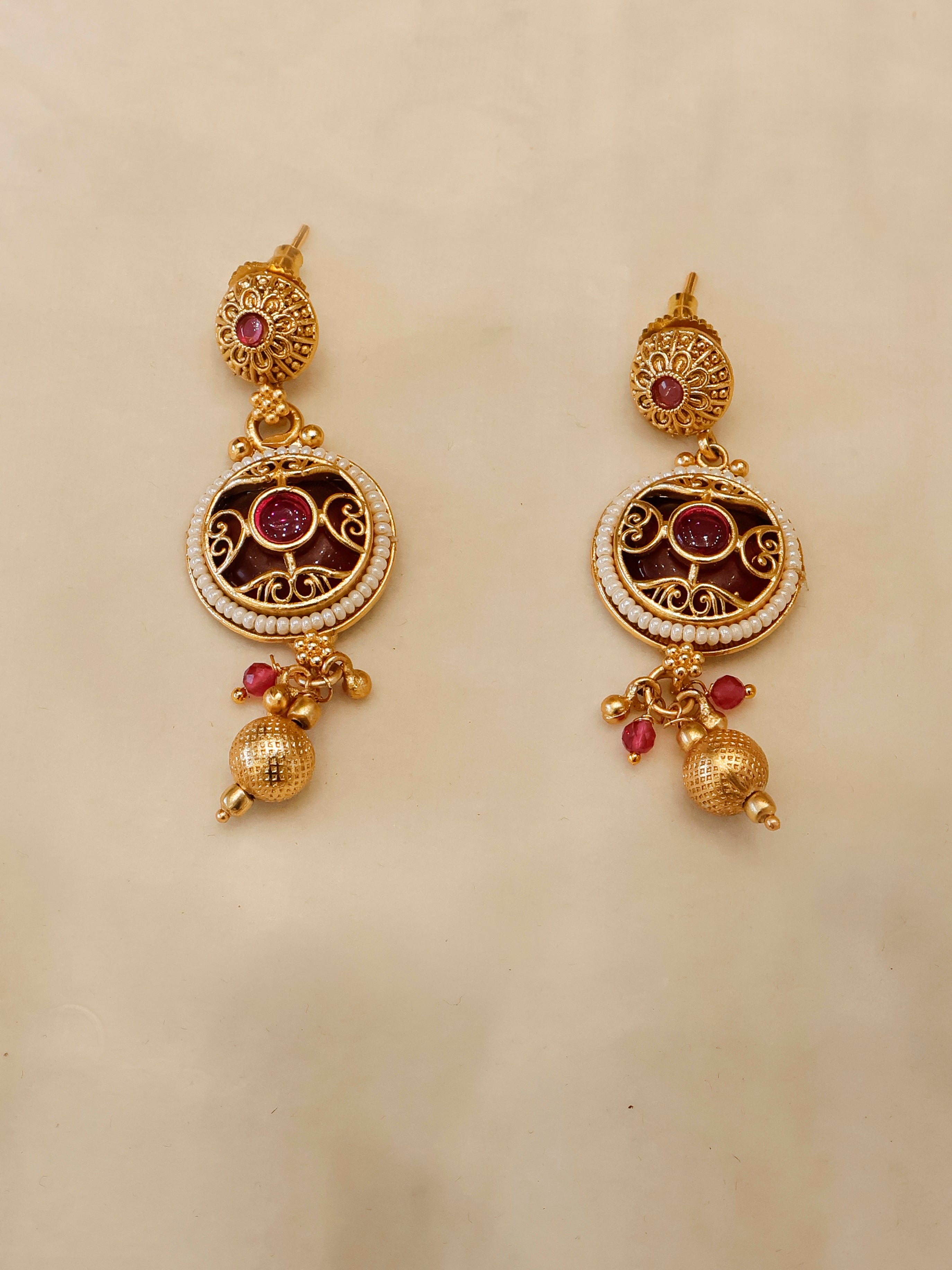 Aanura Gold-Plated Layered Necklace & Earrings Set
