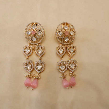 Aanura Green Drop Kundan Choker Necklace & Earrings