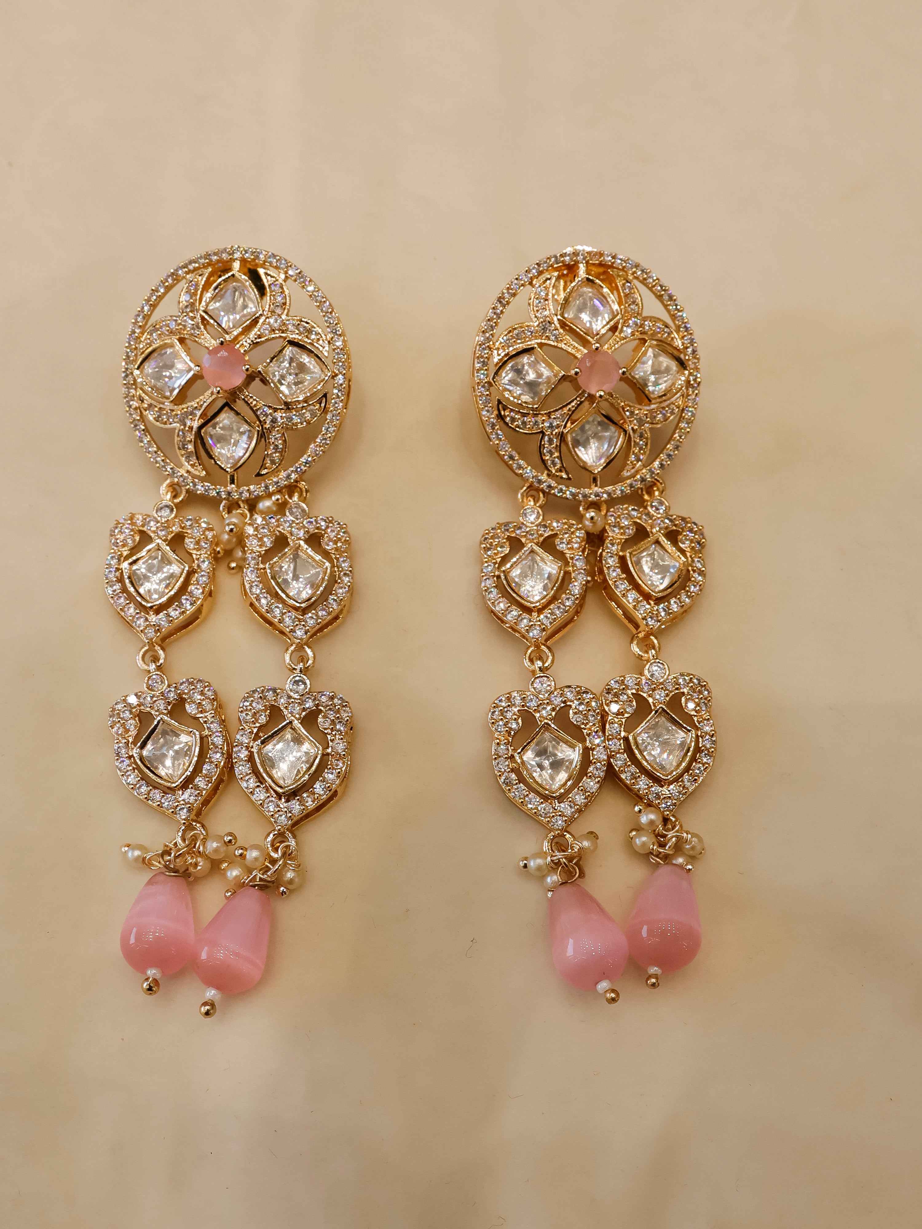 Aanura Green Drop Kundan Choker Necklace & Earrings