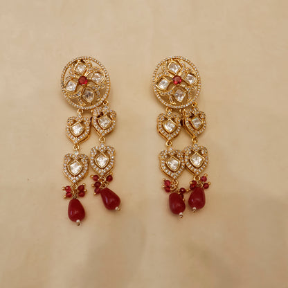 Aanura Green Drop Kundan Choker Necklace & Earrings