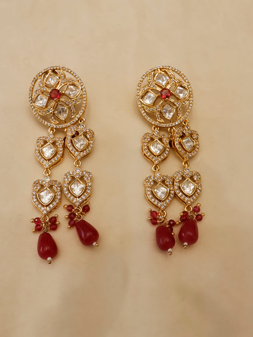 Aanura Green Drop Kundan Choker Necklace & Earrings