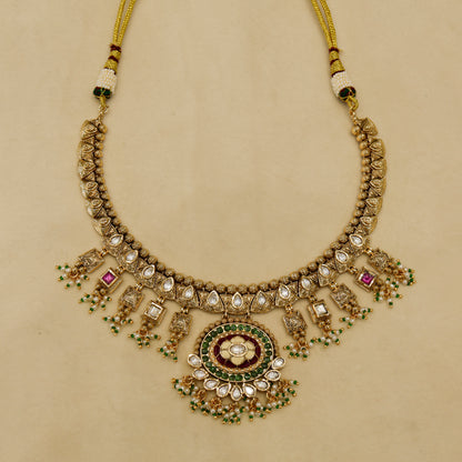 Aanura Royal Antique Choker Necklace with Earrings