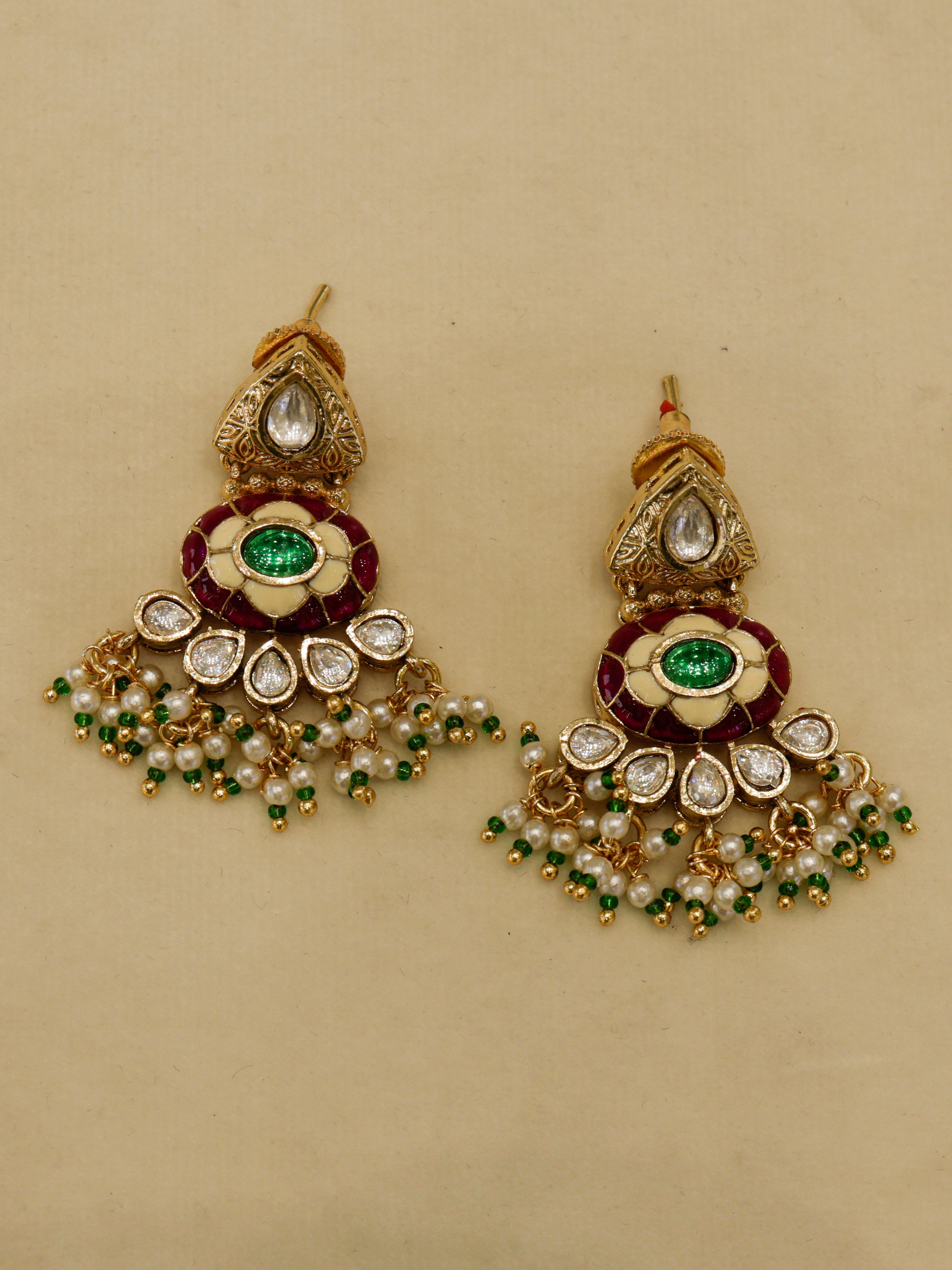 Aanura Royal Antique Choker Necklace with Earrings