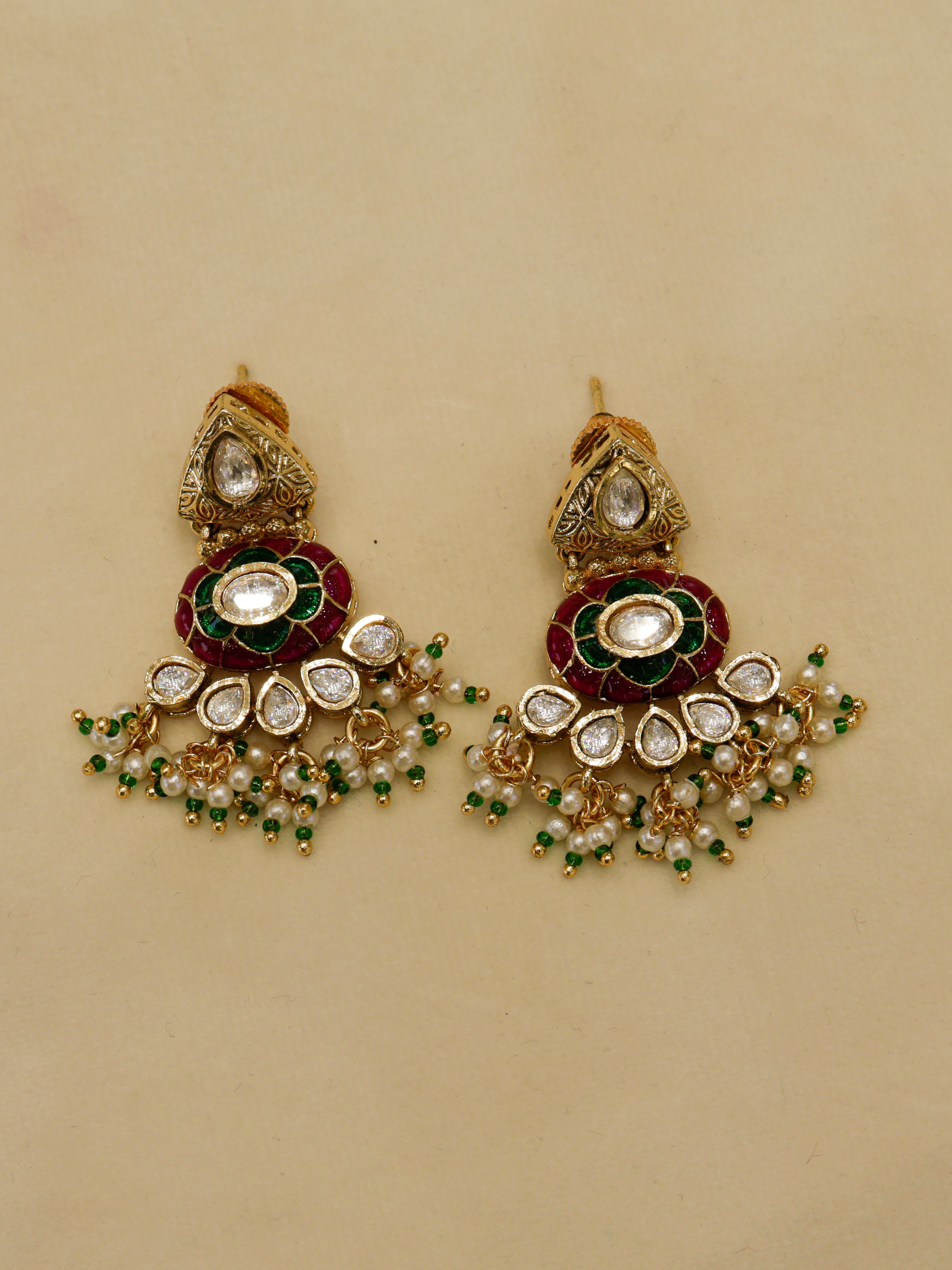 Aanura Royal Antique Choker Necklace with Earrings