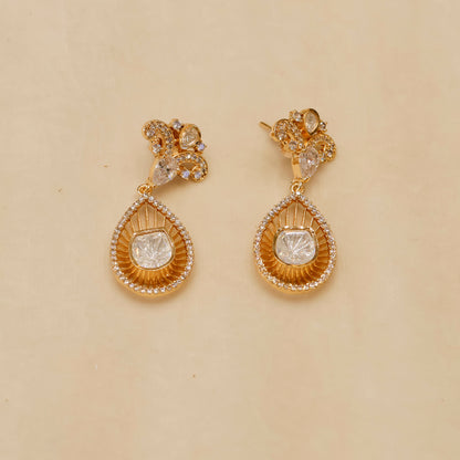 Aanura Pear Drop Necklace & Earrings with Stones