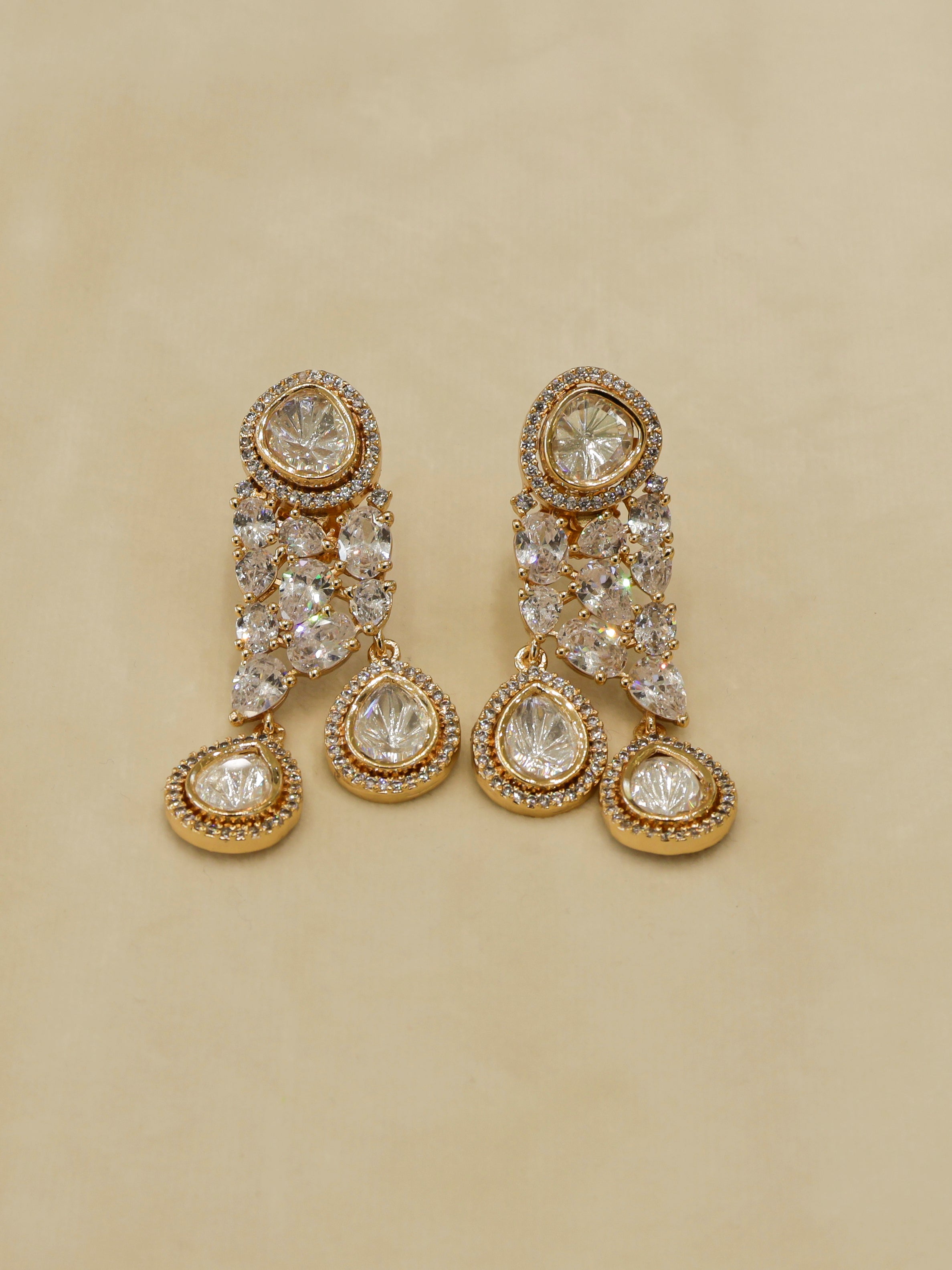 Aanura Ruby & Kundan Long Pendant Necklace Set with Earrings