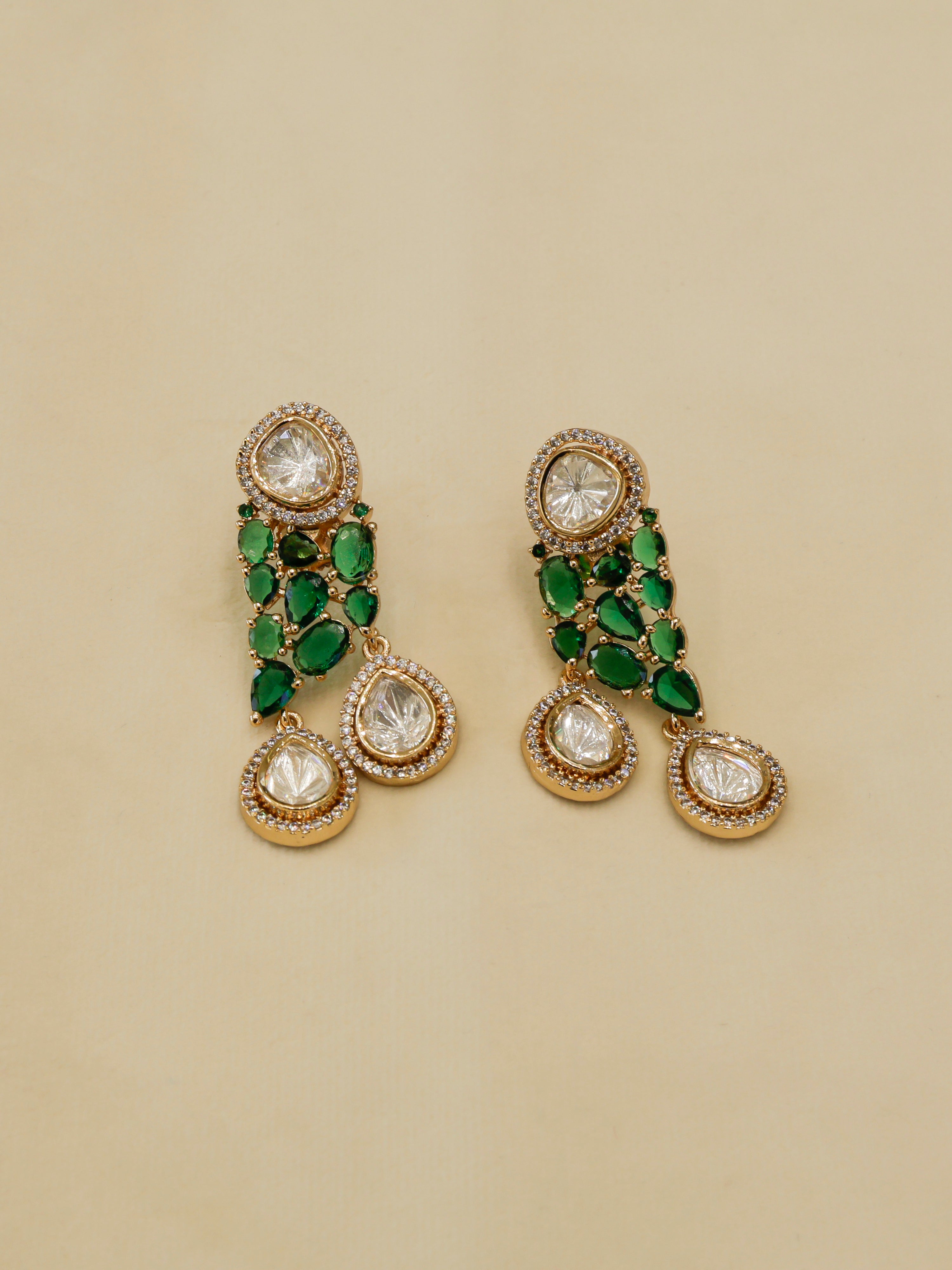 Aanura Ruby & Kundan Long Pendant Necklace Set with Earrings