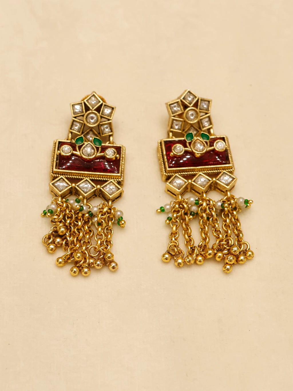 Aanura Temple Long Necklace & Earrings Heritage Set