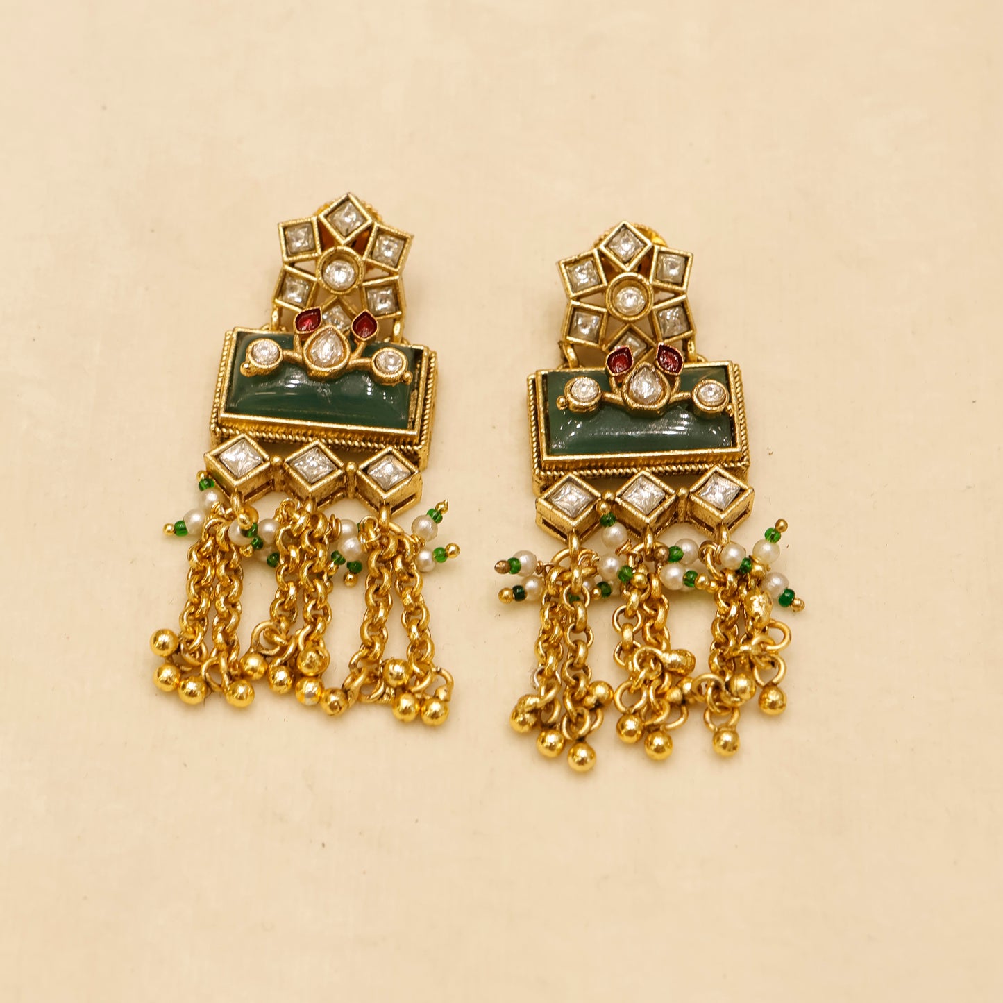 Aanura Temple Long Necklace & Earrings Heritage Set