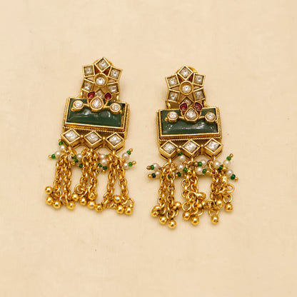 Aanura Temple Long Necklace & Earrings Heritage Set