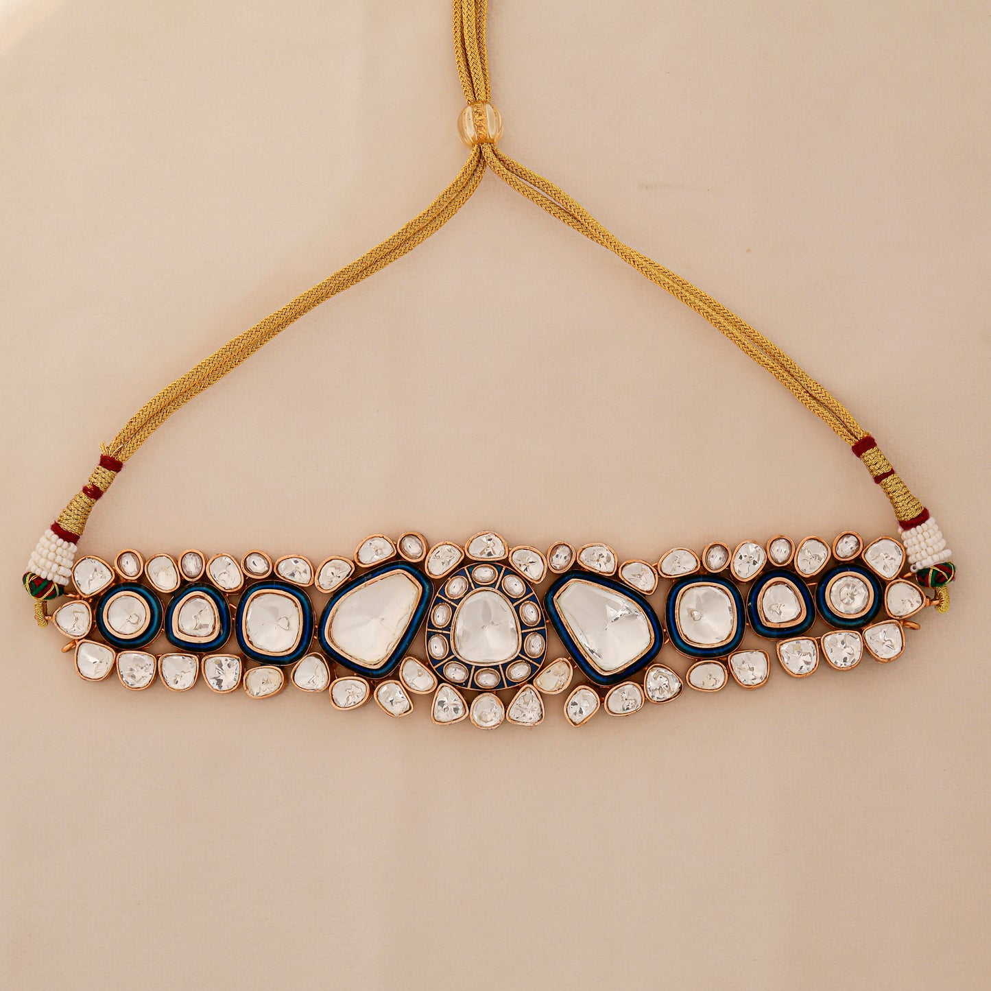 Aanura Kundan Choker Necklace Set with Matching Earrings