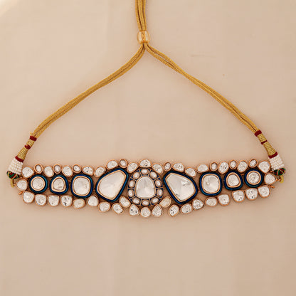 Aanura Kundan Choker Necklace Set with Matching Earrings